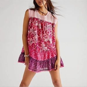 NEW Free People Angelica Printed Tunic Mesh Top
Blush Size Small NWOT